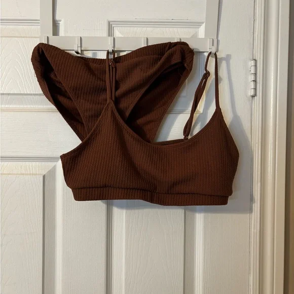 Brown Ribbed Bikini Set - Picture 1 of 1